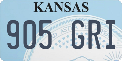 KS license plate 905GRI