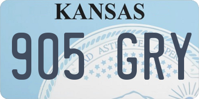 KS license plate 905GRY