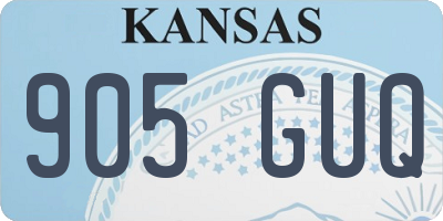 KS license plate 905GUQ