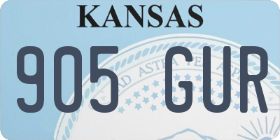 KS license plate 905GUR