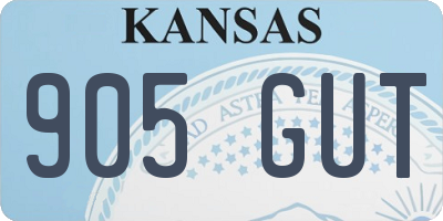 KS license plate 905GUT