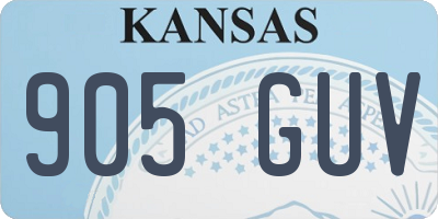 KS license plate 905GUV