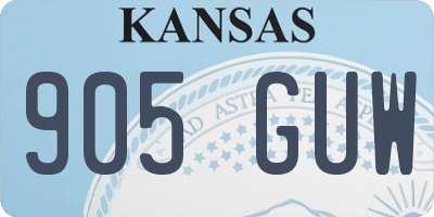 KS license plate 905GUW