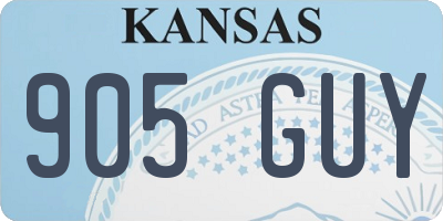 KS license plate 905GUY