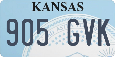 KS license plate 905GVK