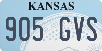 KS license plate 905GVS