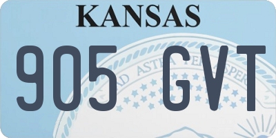 KS license plate 905GVT