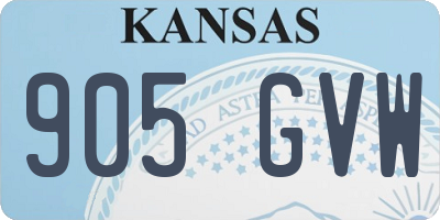 KS license plate 905GVW