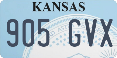 KS license plate 905GVX