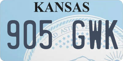 KS license plate 905GWK
