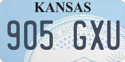 KS license plate 905GXU