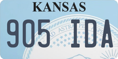 KS license plate 905IDA