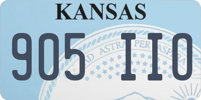 KS license plate 905IIO