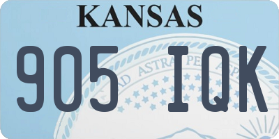 KS license plate 905IQK