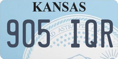 KS license plate 905IQR