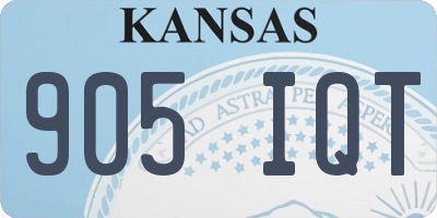 KS license plate 905IQT