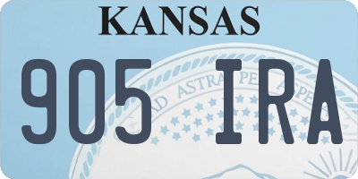 KS license plate 905IRA