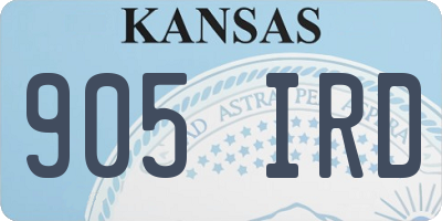 KS license plate 905IRD