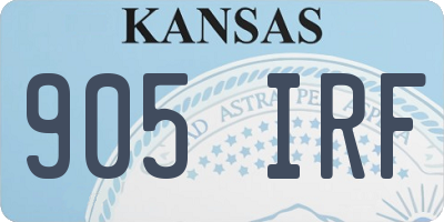 KS license plate 905IRF