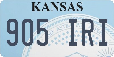 KS license plate 905IRI