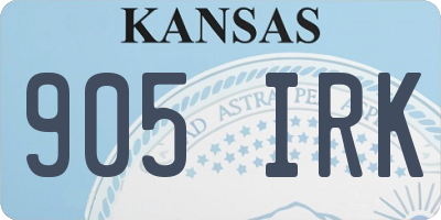 KS license plate 905IRK