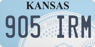 KS license plate 905IRM
