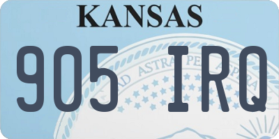 KS license plate 905IRQ