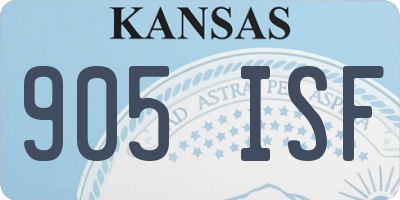 KS license plate 905ISF