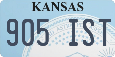 KS license plate 905IST