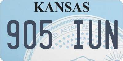 KS license plate 905IUN