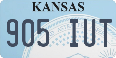 KS license plate 905IUT