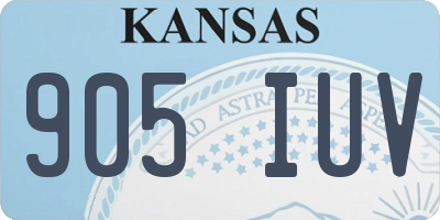 KS license plate 905IUV