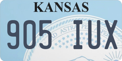 KS license plate 905IUX