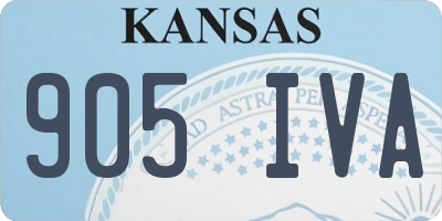 KS license plate 905IVA
