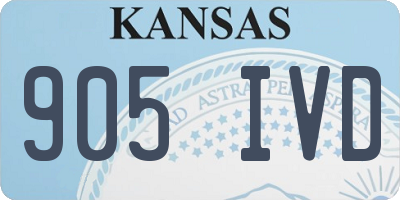 KS license plate 905IVD
