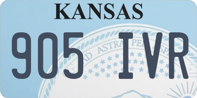 KS license plate 905IVR