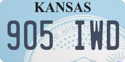 KS license plate 905IWD