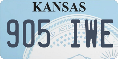 KS license plate 905IWE