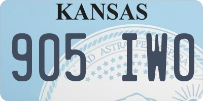 KS license plate 905IWO
