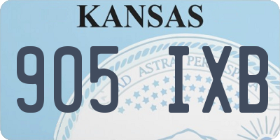 KS license plate 905IXB