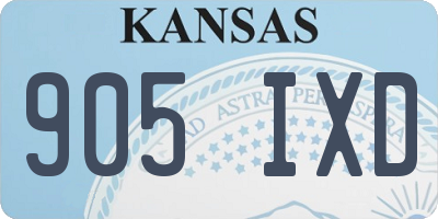KS license plate 905IXD