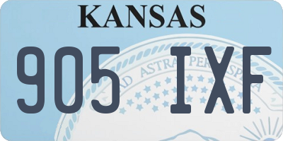KS license plate 905IXF