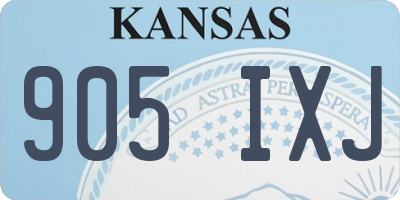 KS license plate 905IXJ