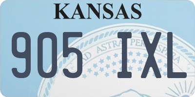 KS license plate 905IXL