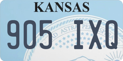 KS license plate 905IXQ
