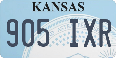 KS license plate 905IXR