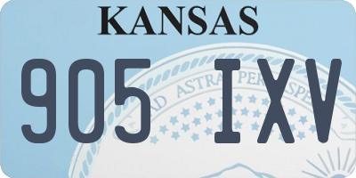 KS license plate 905IXV
