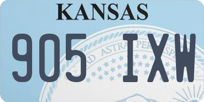 KS license plate 905IXW