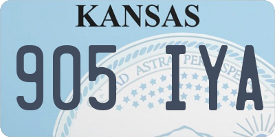 KS license plate 905IYA