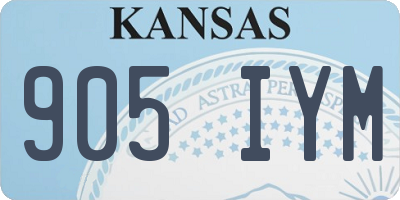 KS license plate 905IYM